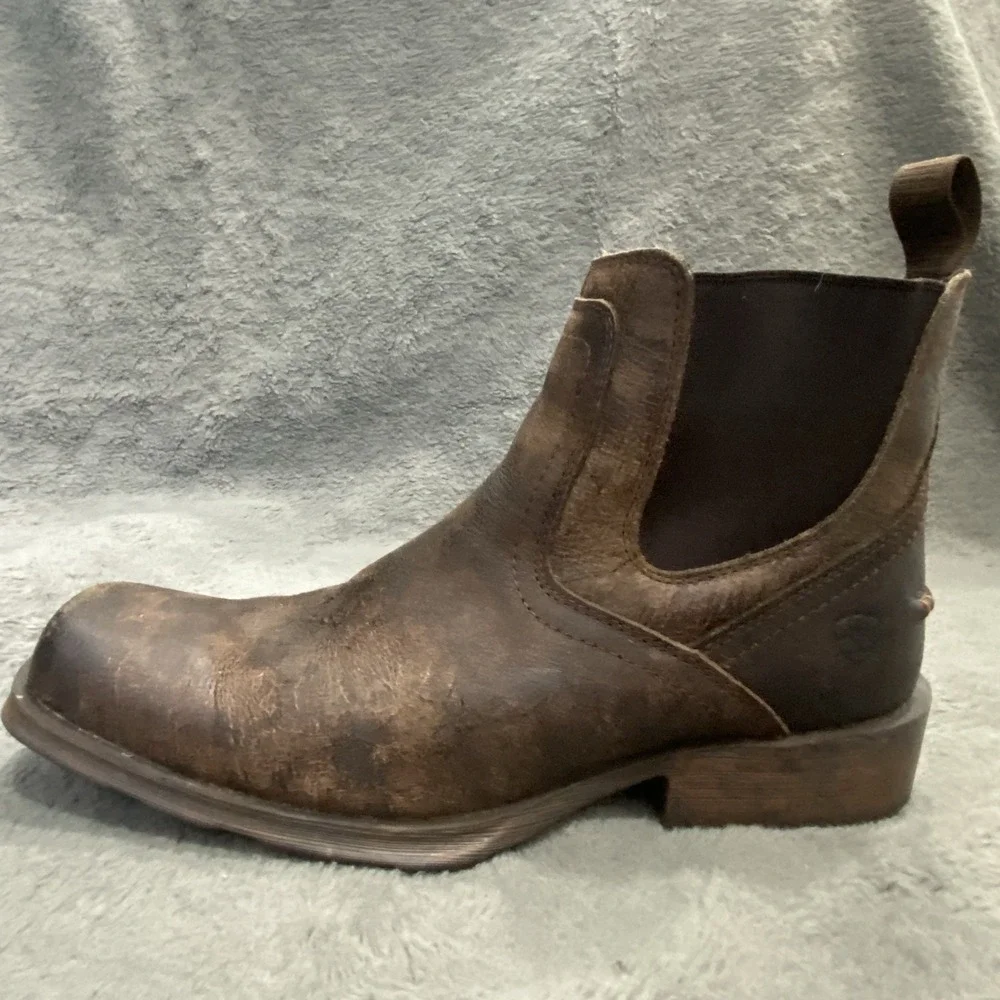 Ariat Mens 12D Midtown Rambler Square Toe Pull On Boot Dark Brown Leather Casual